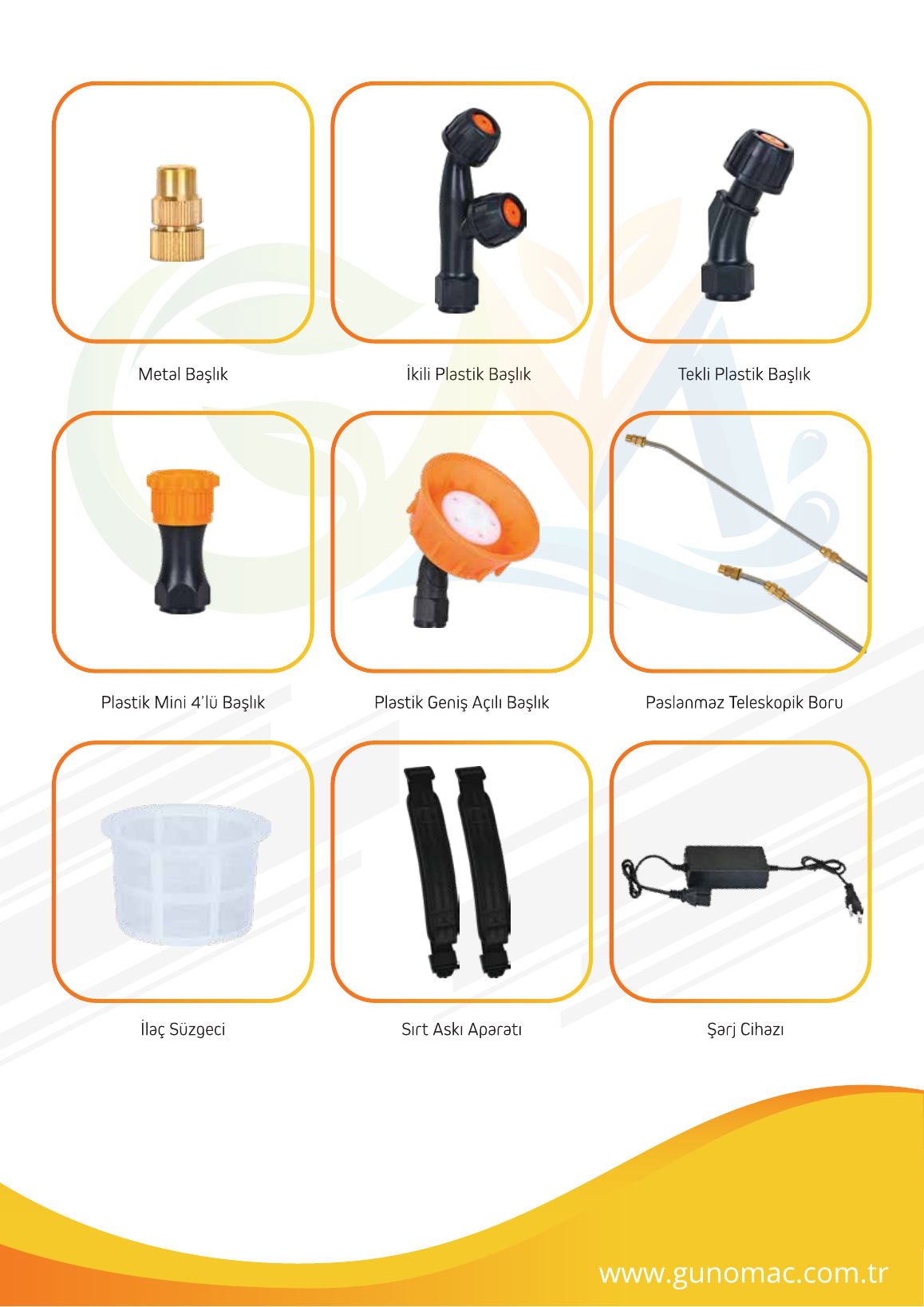 Akülü sırt pompası başlıklar, teleskopik boru, süzgeç ve şarj cihazı